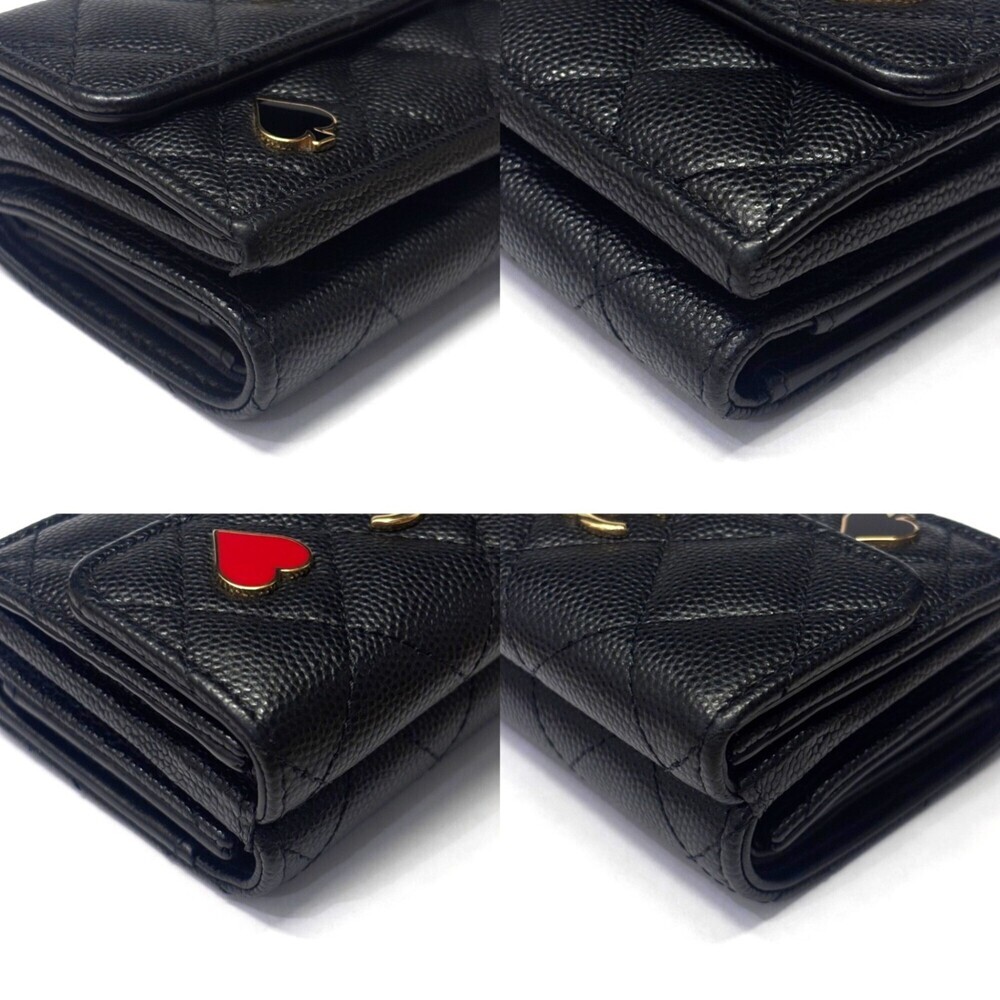 CHANEL Black Caviar Leather Heart Wallet - Picture 3 of 6